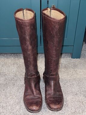 Frye Phillip Harness Back Zip Tall Boots 8.5